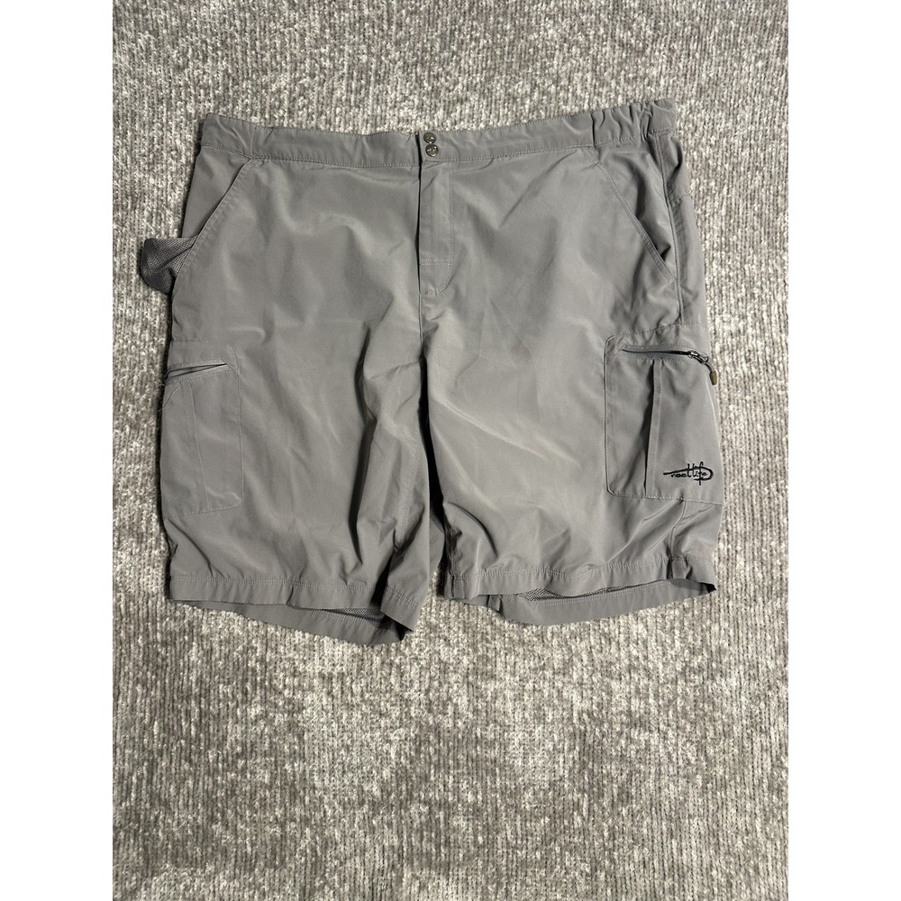 Mens Shorts-REEL LIFE-FISHING Gray Mesh Lining XL